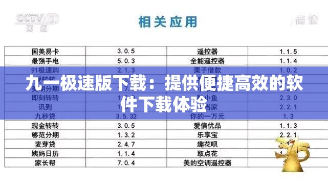 九一極速版下載：提供便捷高效的軟件下載體驗(yàn)