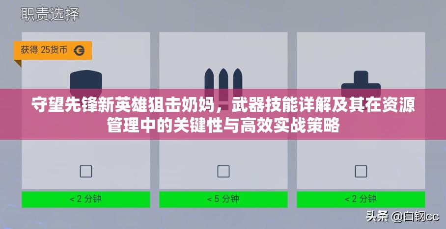 守望先鋒新英雄狙擊奶媽，武器技能詳解及其在資源管理中的關(guān)鍵性與高效實(shí)戰(zhàn)策略