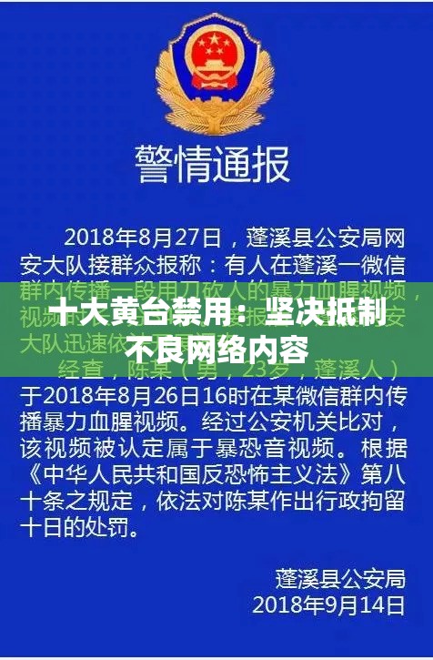 十大黃臺禁用：堅決抵制不良網(wǎng)絡內(nèi)容